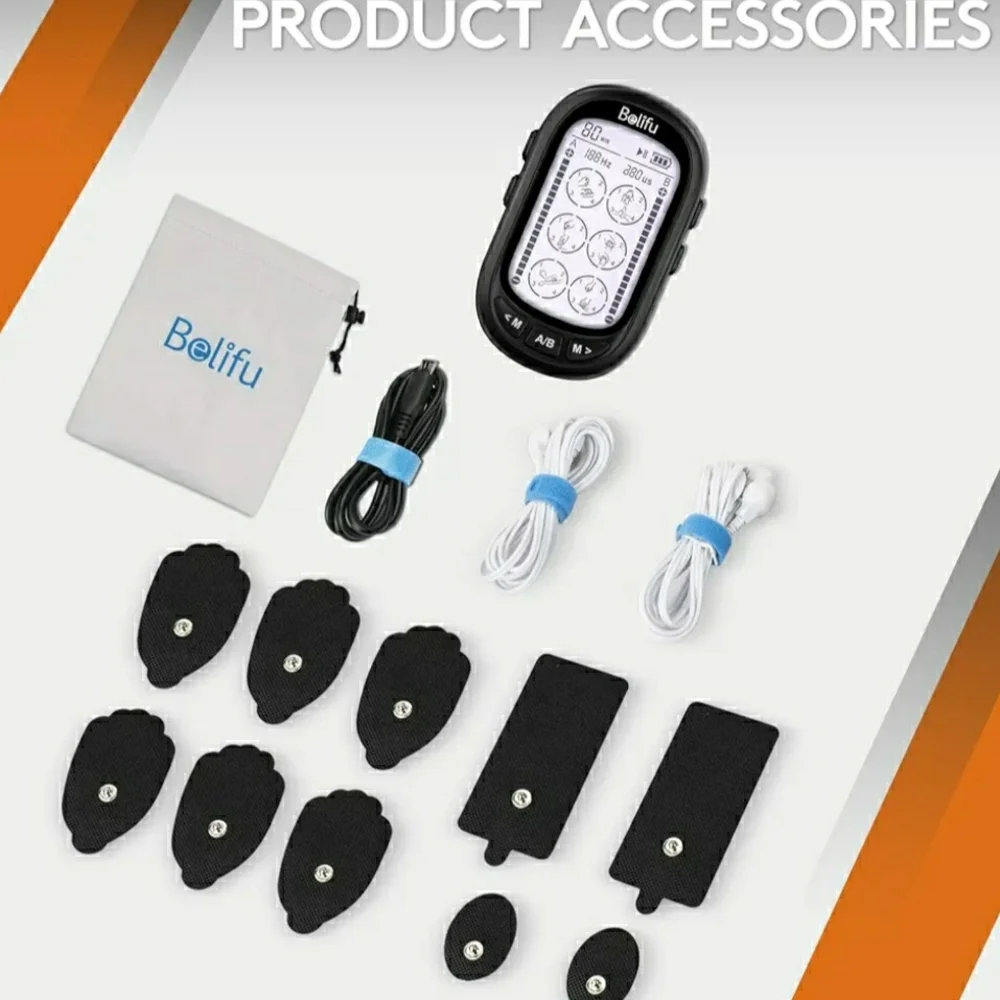Belifu TENS EMS Unit for Pain Relief Therapy Portable Device